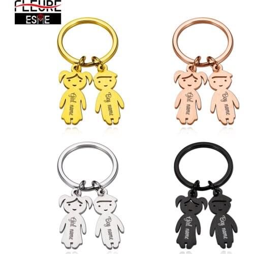 Key Chain Personalized Name Customized Family Keychains Love Gift for Mom Dady Stainless Steel Key Ring Man Women Jewelry Gifts