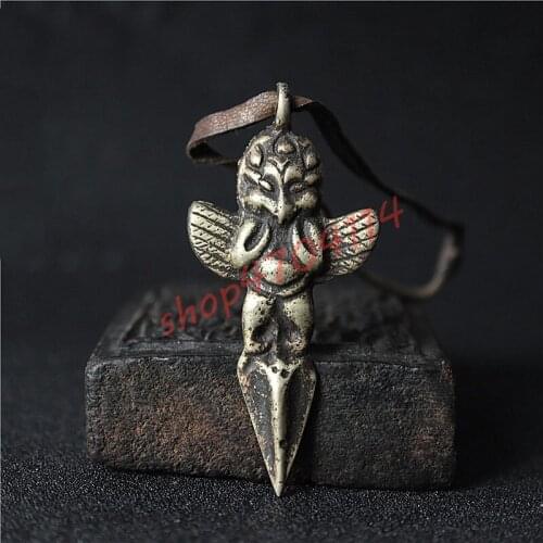 Pure copper, handmade, Nepalese golden-winged ROC bird pendant, exquisite handicraft collection