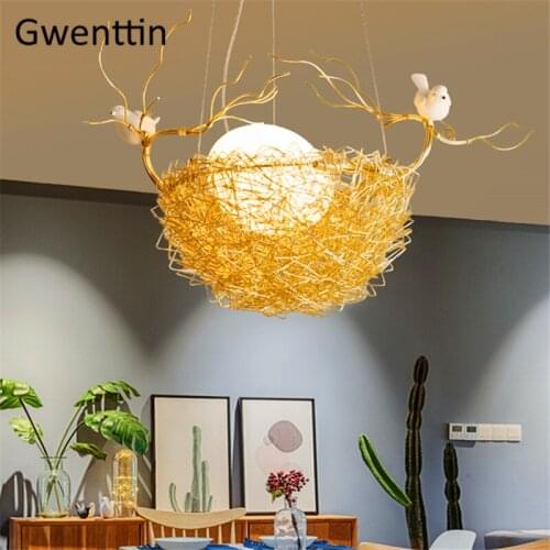 Nest Pendant Lights Home Art Decor Hanging Lamps for Dining Room Bedroom Hanglamp Led Light Fixtures Loft Industrial Luminarias