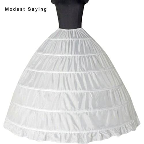 High Quality 6 Hoops Petticoat Underskirt For Ball Gown Wedding Dresses Puffy Bridal Gowns Wedding Accessory Crinoline In Stock