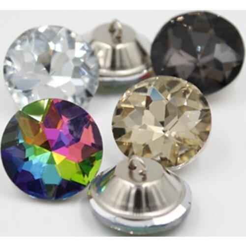 5size 500pcs 3 color Crystal Glass Buttons Sofa Industry Decoration Fileds Soft Crystal Button KTV Wall Decorative Buckle