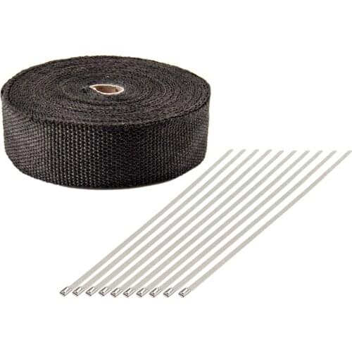Roll 2" 50Feet Exhaust Header Turbo Intake Manifold Pipe Black Heat Shield Wraps