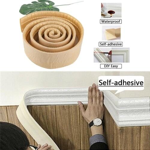 Modern self-adhesive waterproof self-adhesive foam baseboard wall sticker 3D waist line floor corner line baseboard wall sticker