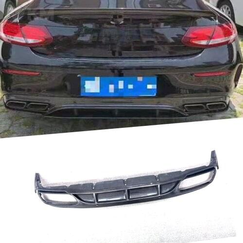 Carbon Fiber Car Rear Bumper Diffuser Lip for Benz C Class W205 C205 C63 AMG Coupe 2015-2020 Convertible Spoiler Splitters FRP