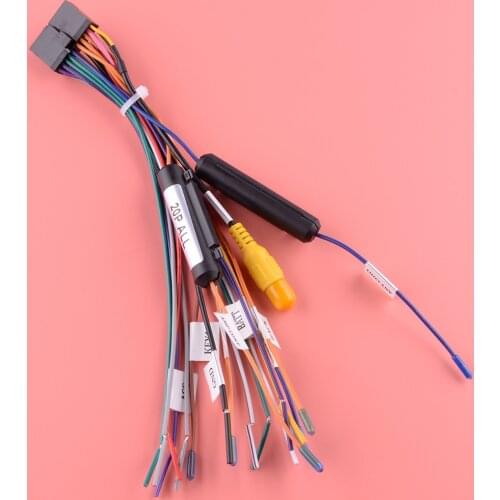 20 Pins Universal Car Wiring Harness Connector Adapter for 1 or 2 DIN Android Stereo Radio DVD Black