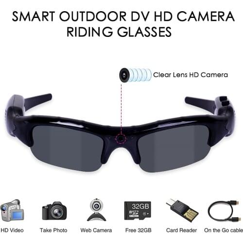 UV400 Cycling Sunglasses 3 in 1 Digital Camera Cycling Eyewear Men HD Glasses Eyewear Fishing DVR Video Recorder Outdoor Sports