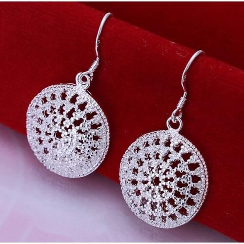 Wholesale High Quality Jewelry silver plated Round Bag Earrings for Women best gift SMTE112