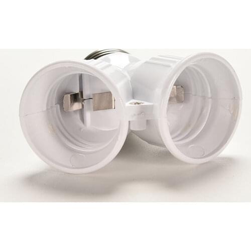 1PCS E27 White Lamp Bulb Base Socket Bulb Lighting 1 to 2 Splitter Adapt Converter E27 LED Halogen Light Lamps Holder Converter