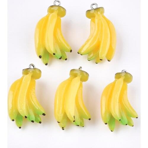 100~200pcs Resin Lemon Pendants for necklace jewelry DIY making, with Metal Tone Iron Findings,Yellow,20x12x12mm, Hole: 2mm F65