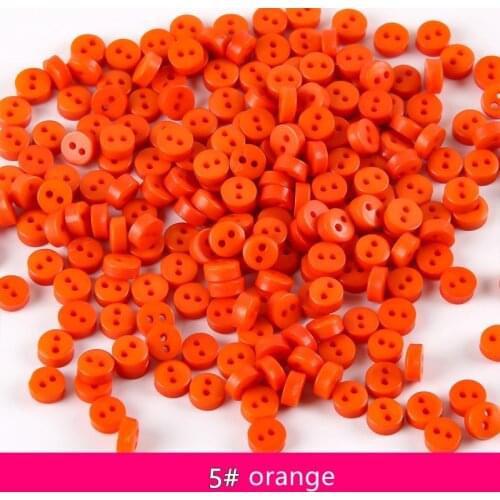 1000Pcs 6mm Orange Mini Tiny Resin DIY Buttons Round Sewing Button For Scrapbooking Cardmaking Embellishments