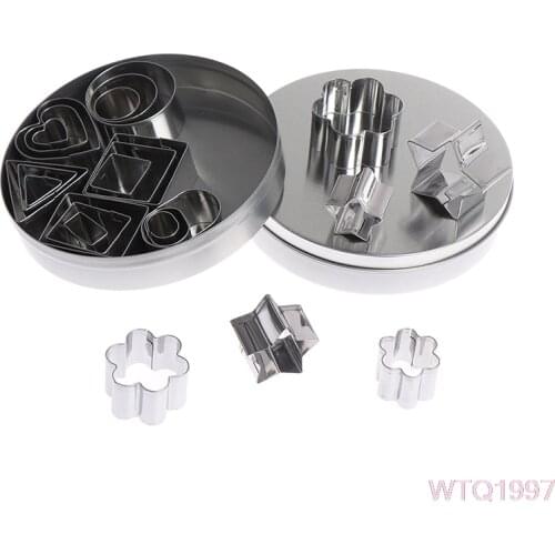 24Pcs/Box High Quality Stainless Steel Cookie Chocolate Cake Baking Set DIY Pottery Clay Tools Round Square Cutter Molds