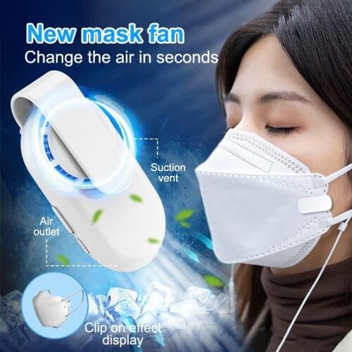 3 Pcs/Lot Cool Portable Mini Mask Fan Air Purifiers Filter USB Rechargeable Clip-On Exhaust Fans For Face Masks Japan Korea Sale