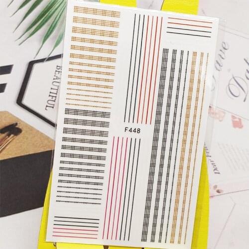 3D Nail Sticker Decals Colorful Line Stripe Design Nail Art Decorations Stickers Sliders Manicure Accessories Nails Decoraciones