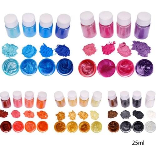 4 Pcs/set Mixed Color Resin Jewelry DIY Making Craft Glowing Powder Luminous Pigment Set Crystal Epoxy Material