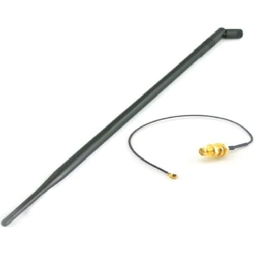 50 piece/lot WIFI Antenna 2.4GHz 9dbi with RP-SMA male connector for wireless router +IPX to RP-SMA Jack Male Pin Pigtail Cable