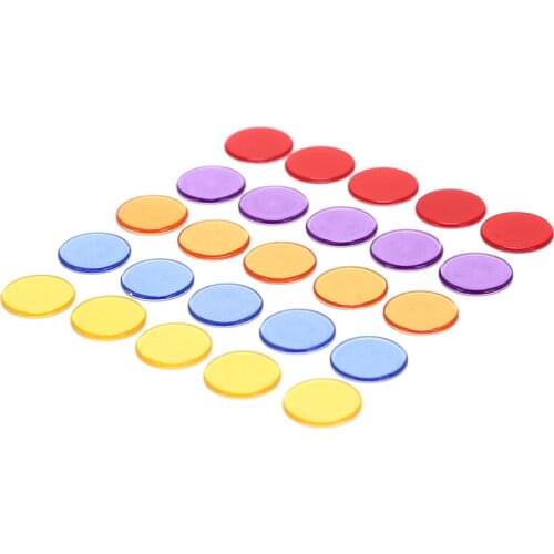 50Pcs Plastic Poker Chips Casino Bingo Markers for Fun Family Club Carnival Bingo Game Supplies Accessories 5Colors