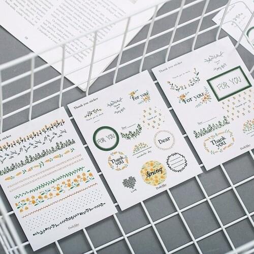 6PCS New Cute Thank You Children Stationery For DIY Albums Scrapbooking Diary Decoration Cartoon Depicting Sealing Stickers