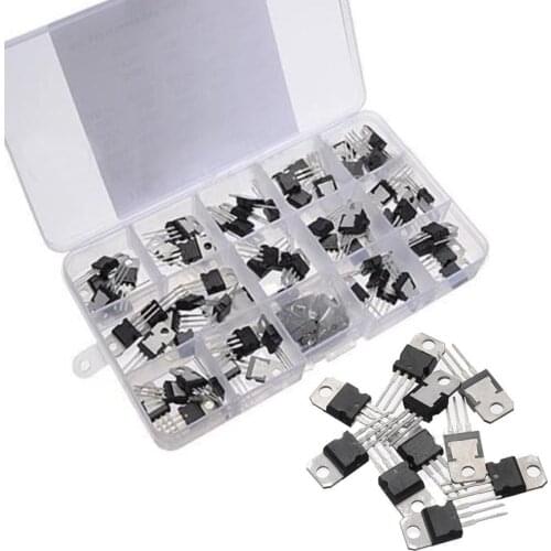 70Pcs/Set Transistor L7805-LM317 Transistor Assortment Kit Voltage Regulator 100pcs Insulated Caps With Plastic Storage Box