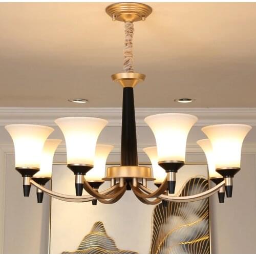 American Chandelier Lighting Living Room Lamp Iron Chandeliers Lamps Ceiling Bedroom Dining Room Atmospheric Office Lighting