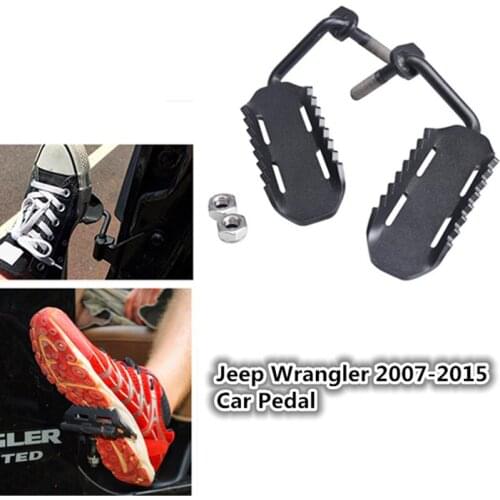 Black Metal Dead Pedal Left Side Foot Rest Kick Panel Jeeep Wrangler Pedal for Jeeep Wrangler JK & Unlimite 2007 - 2015