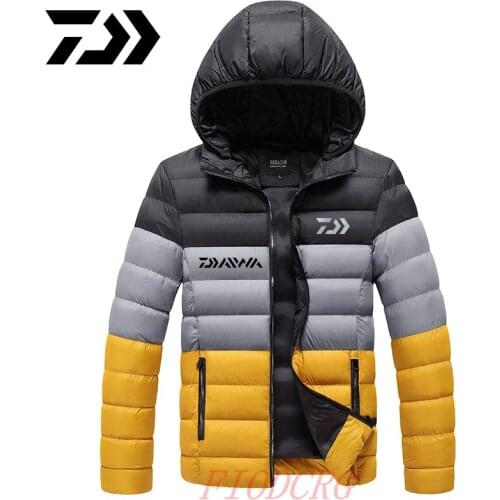 Daiwa Winter Fishing Jacket Outdoor Keep Warm Jacket Mens Stitching Color Thick Jackets Winter Parkas L-3XL Fishing Clothes