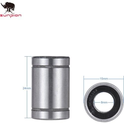 3d printer parts genuine LM8UU Long Rod Shaft 8X15X24MM 3d printer linear bearing For Reprap Anet A8 Prusa I3 4PCS/LOT