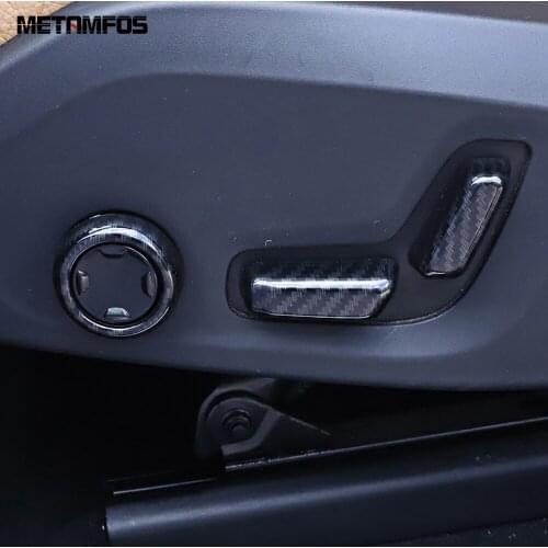 For Volvo XC60 XC 60 2018 2019 2020 Carbon Fiber Seat Control Adjust Button Cover Trim Sticker Interior Accessories Car Styling