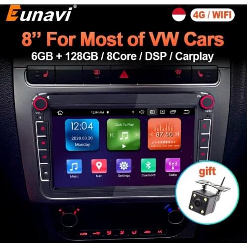 Eunavi 2 DIN Android Car Radio For VW Passat B6 CC Polo GOLF 5 6 Touran Jetta Tiguan Magotan Seat Multimedia Player GPS 2Din