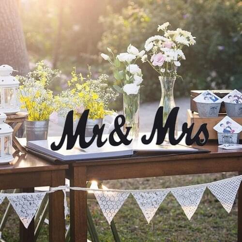 MR & MRS Decor Table Letters Sign Wedding Decoration Photography Props Standing Present Party White English Alphabet Ornaments
