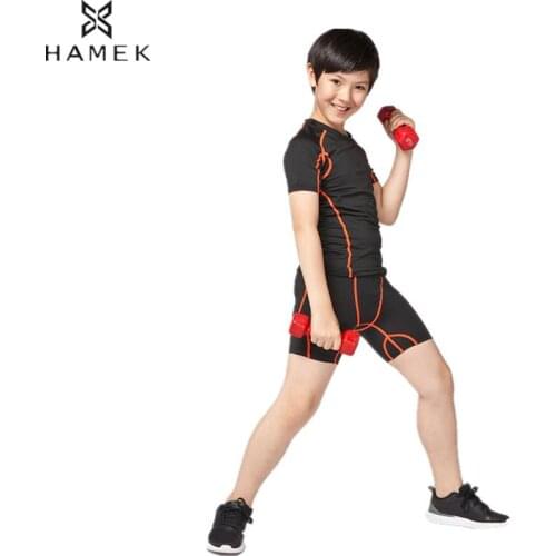 HAMEK Boys 2 Pcs Running Training Sets Breathable Shirts Easy Shorts Fitness Suits Children Tennis Gym Wear Kids Soccer Jersey
