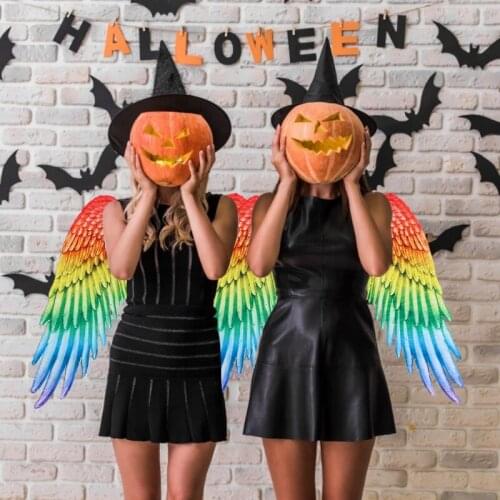 Halloween Non-Woven 3D Angel Devil Wing Mardi Gras Theme Party Cosplay Accessories Feather Wing Costume Decoration