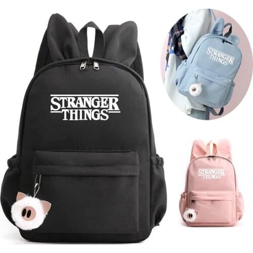 Quality Mochila stranger things Backpacks For Girls Casual School Students Cute Letters Shoulder Bag Women Capacity Travel Bags