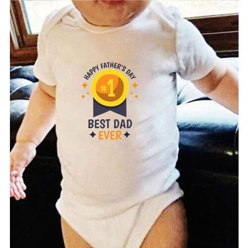 Printed Happy Fathers Day Baby Bodysuit for Newborns Winter Clothes Cotton Kids' Things Boy Girl Infant Children Jumpsuits