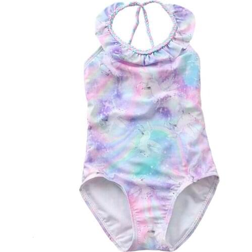 2019 Unicorn Girls Swimsuit One Piece Swimwear 2019 Summer Childrens Swimwear One Piece Unicorn Swimming Bathing Suit CZ923