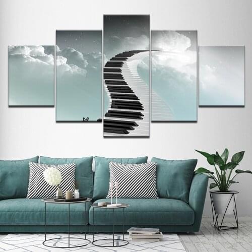 Modular Canvas Wall Art Pictures Framework 5 Pieces Elk Group In Autumn Sunset Painting Home Decor HD Prints Fashion Deer Poster