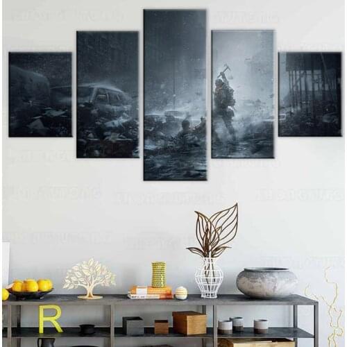 Canvas Wall Art 5 Piece HD Game Posters Modern Wall Mounted Home Aisle Modular Decor Pictures Living Room Decoration Paintings