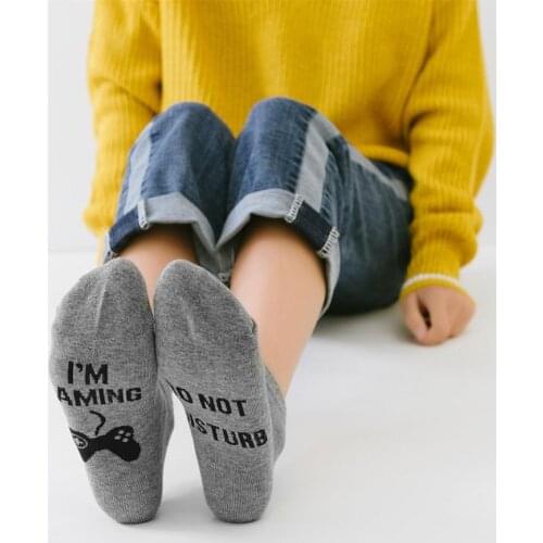 2020 New Letter Haapy Socks DO NOT DISTURB I`M GAMING Socks Women Men Funny Unisex Printed Happy Casual Cotton Couple Socks