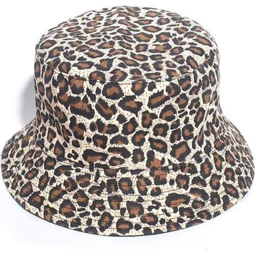 Bucket Hat Two-sided Leopard Print Fisherman Hat Ladies Women Sun Hat Male Street Style Cap Hip Hop Cap Summer Outdoor Girl Hats