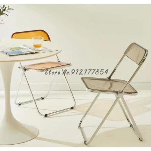Transparent Chair Acrylic Home Dining Chair Ins Stool Clothing Store Makeup Chair Folding Chair Net Red Photo Chair