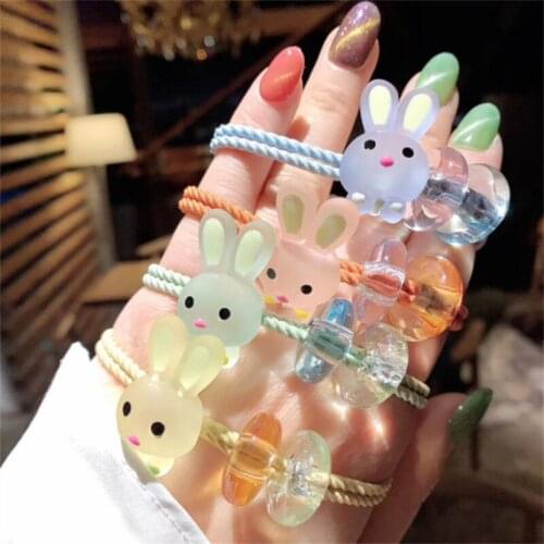 1PCS Cartoon Animal Cute Acrylic Hair Rope Children Rubber Band Ponytail Girl Fresh Forest Fashion Hair Ring Headdress Jewelry