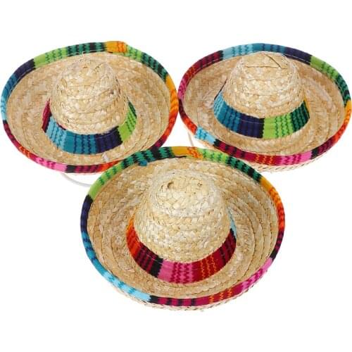 Hawaii Style Mini Pet Dogs Straw Hat Sombrero Cat Sun Hat Beach Party Straw Hats Dogs Hat For Dogs Funny Accessories