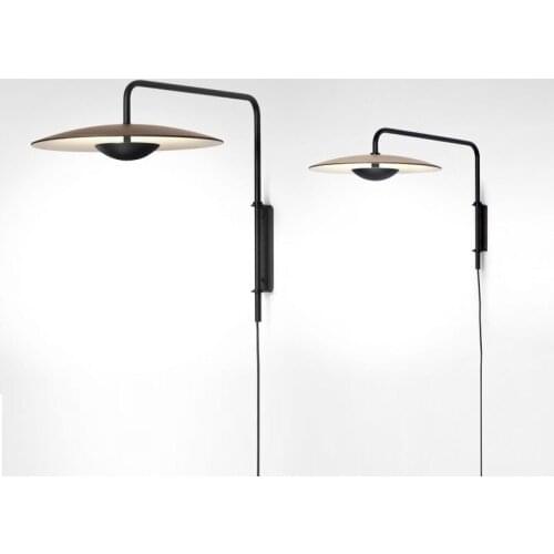 Modern LED Wall Lamp Black Aluminum Wall Sconce Wooden Wall Light Fixture For Living room Bedroom Study Home lighting WA055