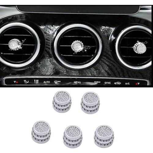 Car Styling Diamond Style Central Control Air Outlet Knob Trim Cover For Mercedes Benz C GLC Class W205 X253 GLC260 2015-2020
