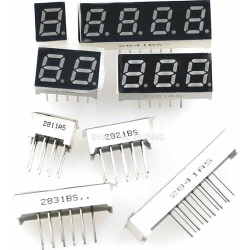 5PCS 0.28inch LED display 7 Segment 1 Bit/2 Bit/3 Bit/4 Bit Digit Tube Red Common Cathode / Anode Digital 0.28 inch led 7segment