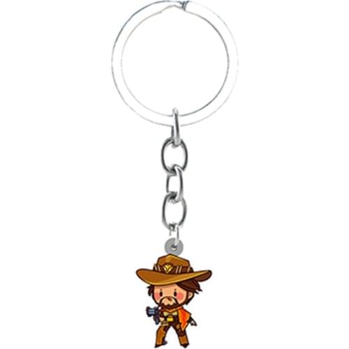 TAFREE Overwatch Keychain Acrylic Epoxy resin Key Chain Pendant Anime Accessories Cartoon Key Ring Handmade
