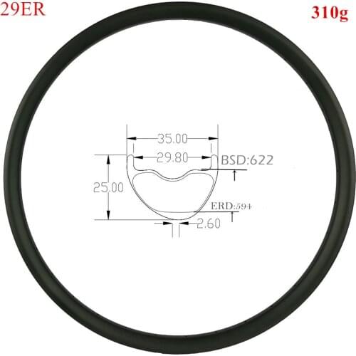 [XM29Y35X25] 29er carbon MTB rim ultralight carbon rim Asymmetric 250g carbon mtb wheel rimS 29er mtb carbon rim wheelset 1 pcs
