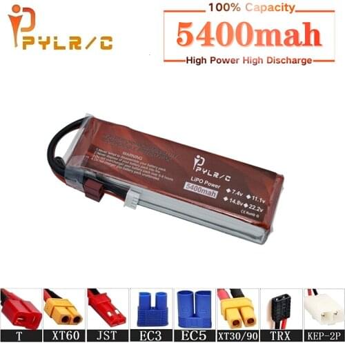 High Rate 11.1v 5400mAh Lipo Battery For RC Helicopter Parts 3s Lithium battery 11.1v 45C RC Cars Airplanes Drone Battery T/XT60