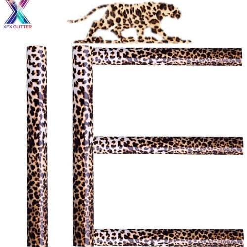 XINFANGXIU 50x150cm Leopard HTV Heat Transfer Vinyl Wild Animal Print Iron on Vinyl Cricut HTV for DIY T-Shirt Clothing Film