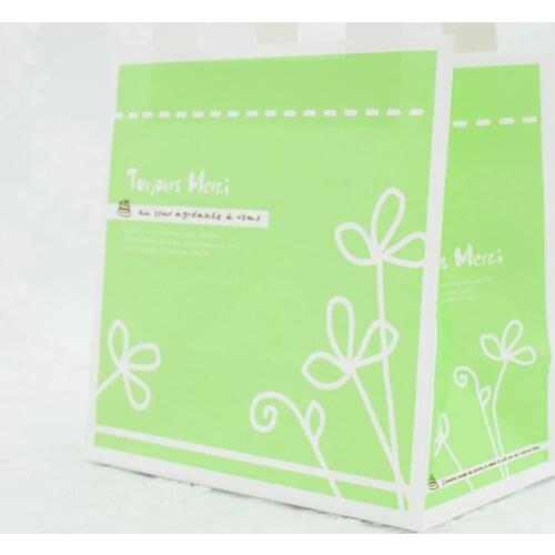 Green small Cookies paper bag,macaron handle bag,Gift packaging bags 30pcs/lot 15x15x9cm