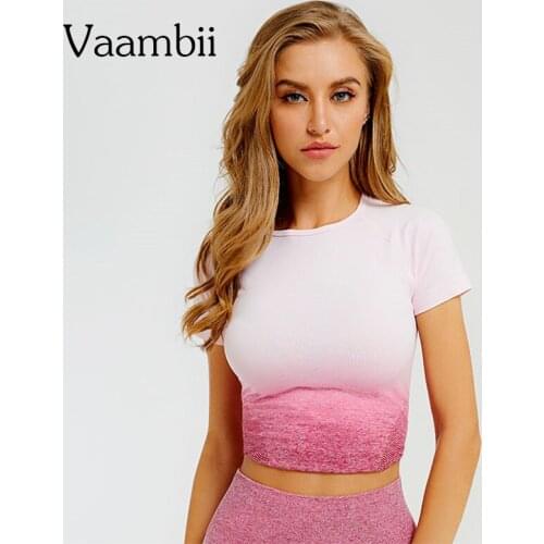 Crop Top With Sleeves Gym Top Women Sportwear Womens Fitness Workout Shirt Short Seamless Sport Top Sports Yoga Top Sportswear